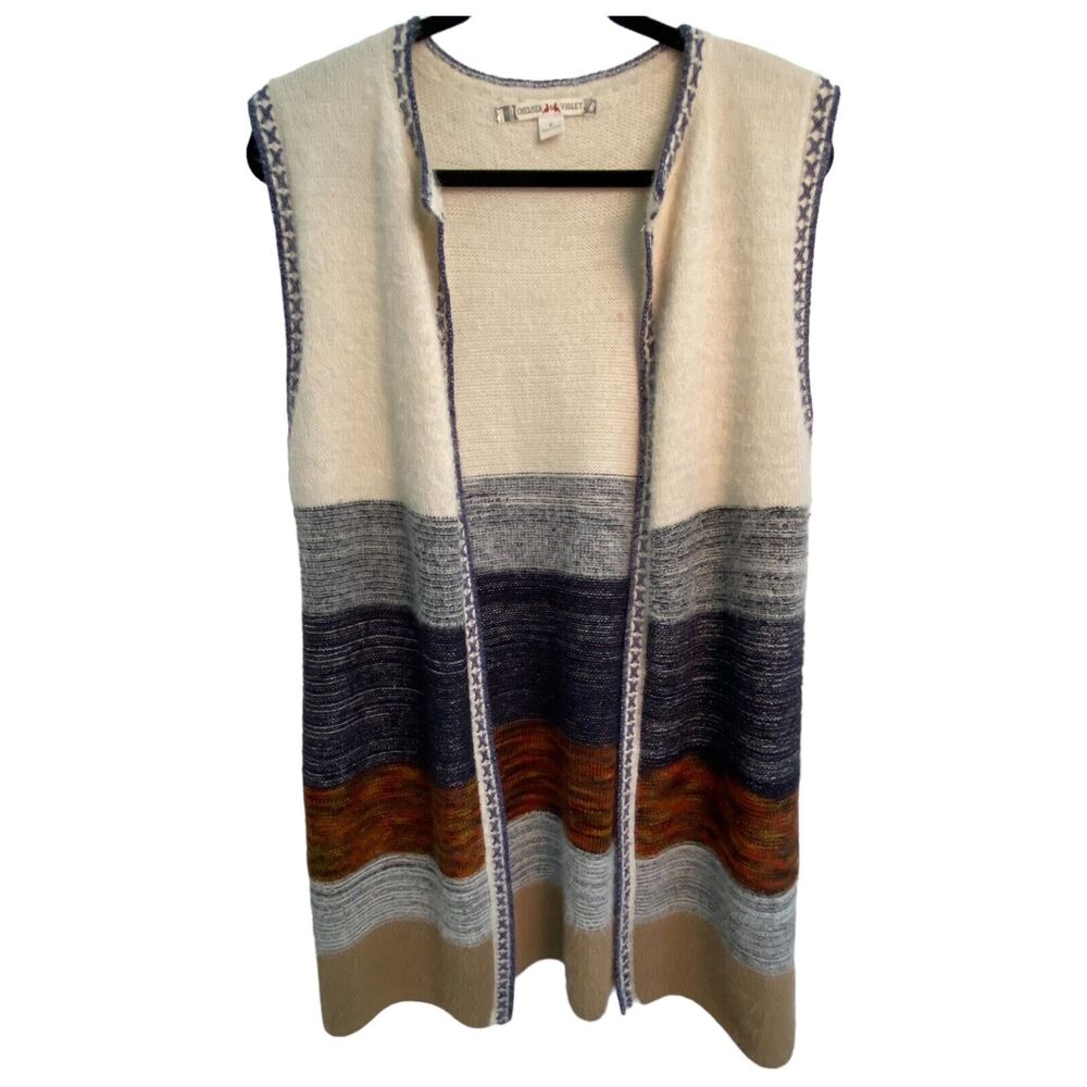 Chelsea And Violet Sweater Vest Womens Size Small Cardigan open front Duster